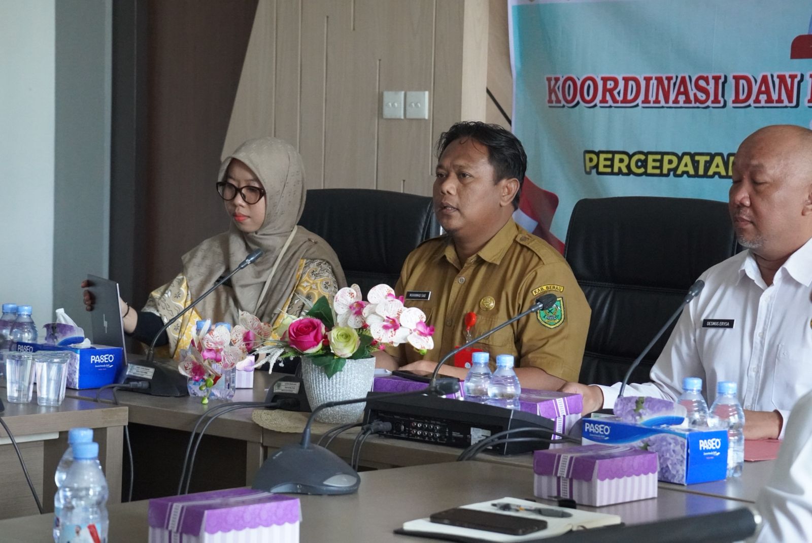 Sekretaris Kabupaten Berau, Muhammad Said, membuka Koordinasi dan Kolaborasi Lintas Sektor dalam rangka Percepatan Pertumbuhan Ekonomi Daerah, Senin (10/11/2025).