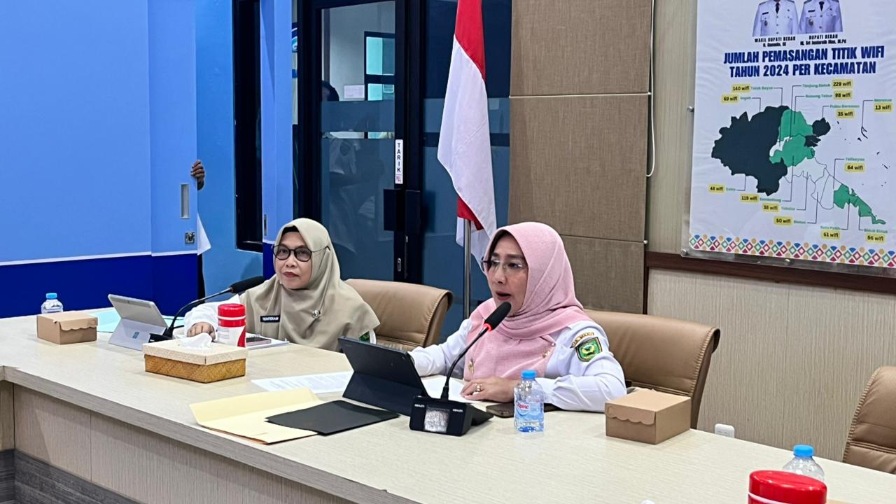 Bupati Berau, Sri Juniarsih, mengikuti proses Verifikasi Penilaian Arindama secara daring bersama DPMPD Kaltim, Rabu (12/11/2025).